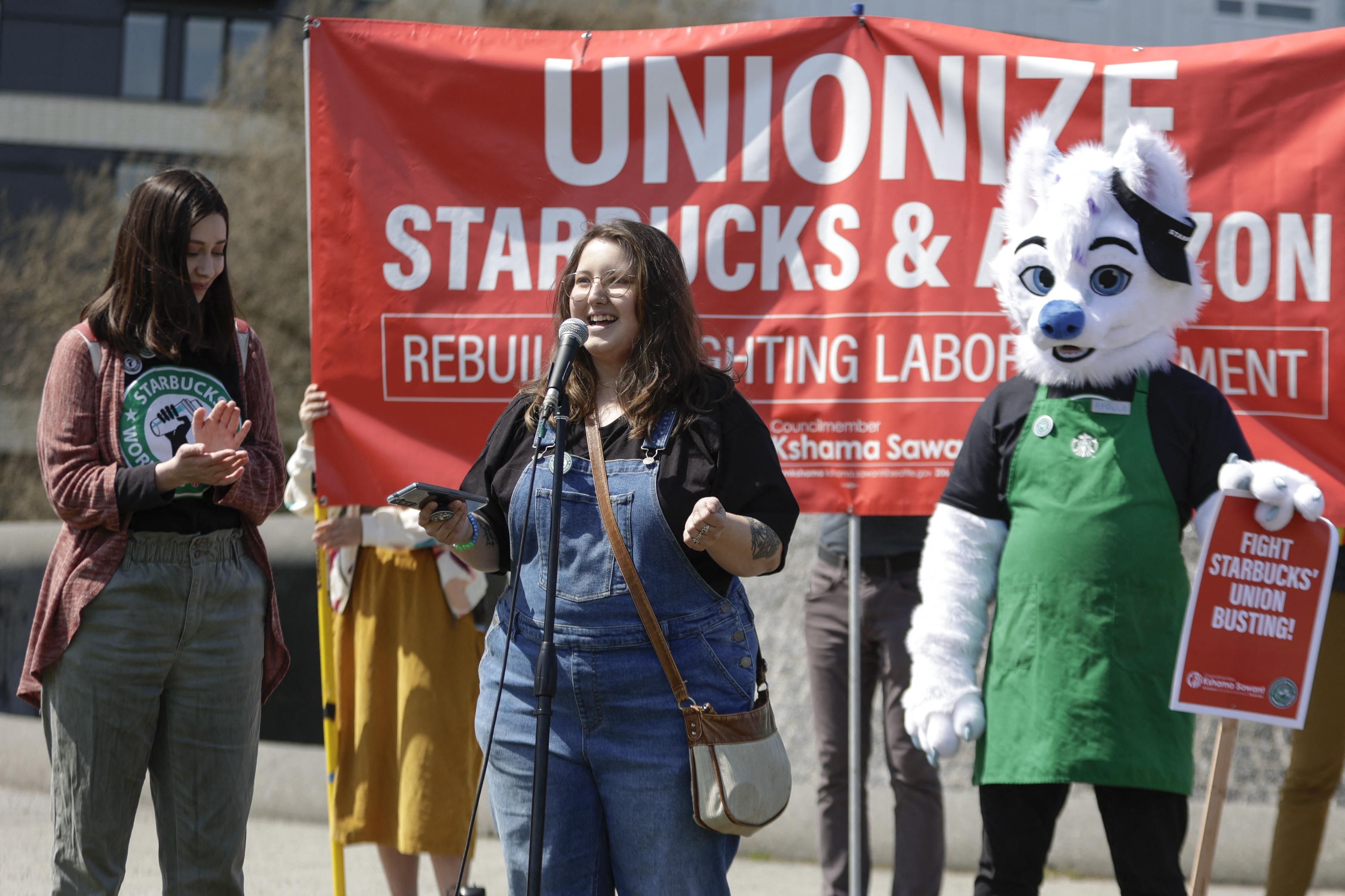Hannah Whitbeck of Ann Arbor, Michigan speaks during the 