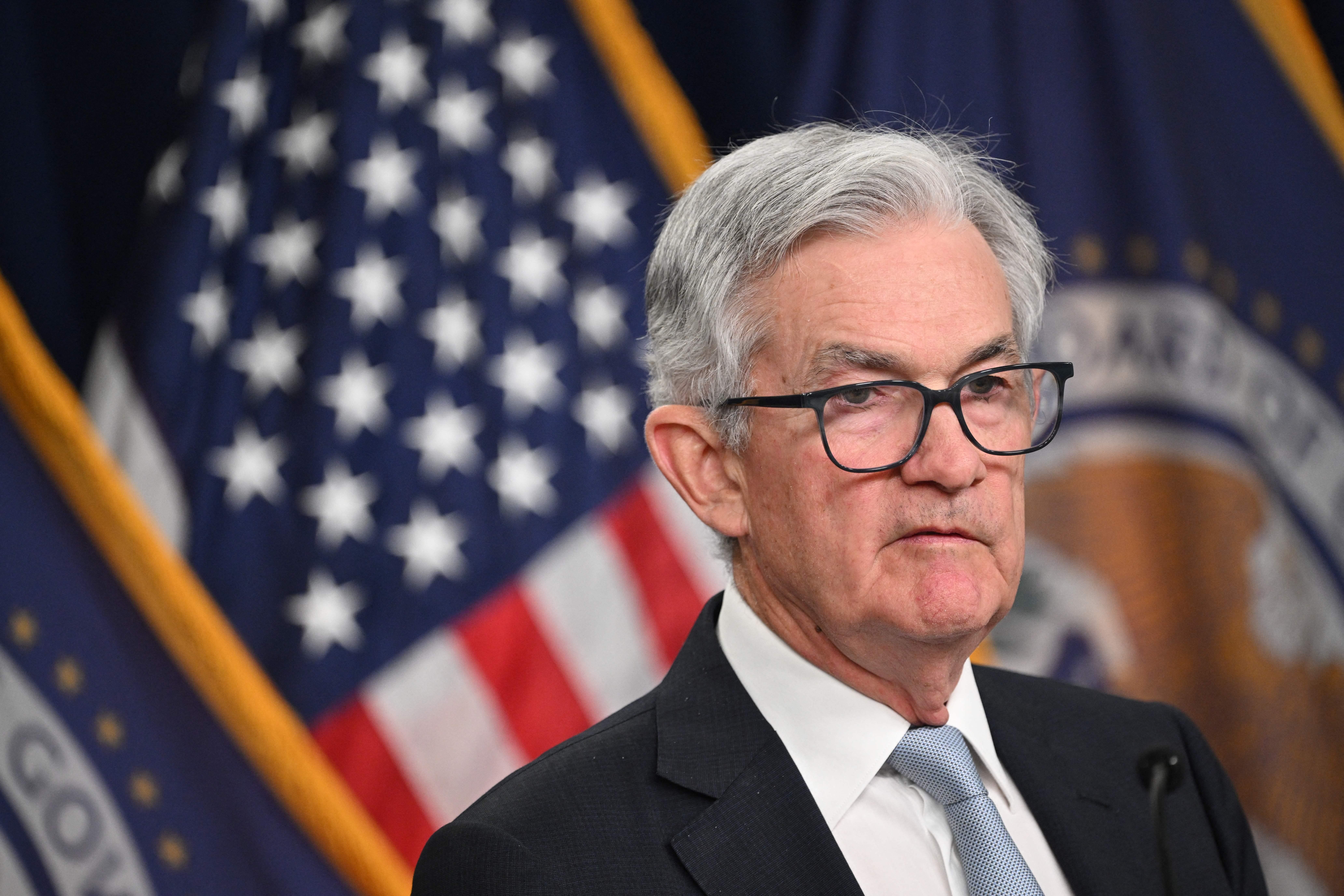 Fed Chair Jerome Powell speaks at a news conference
