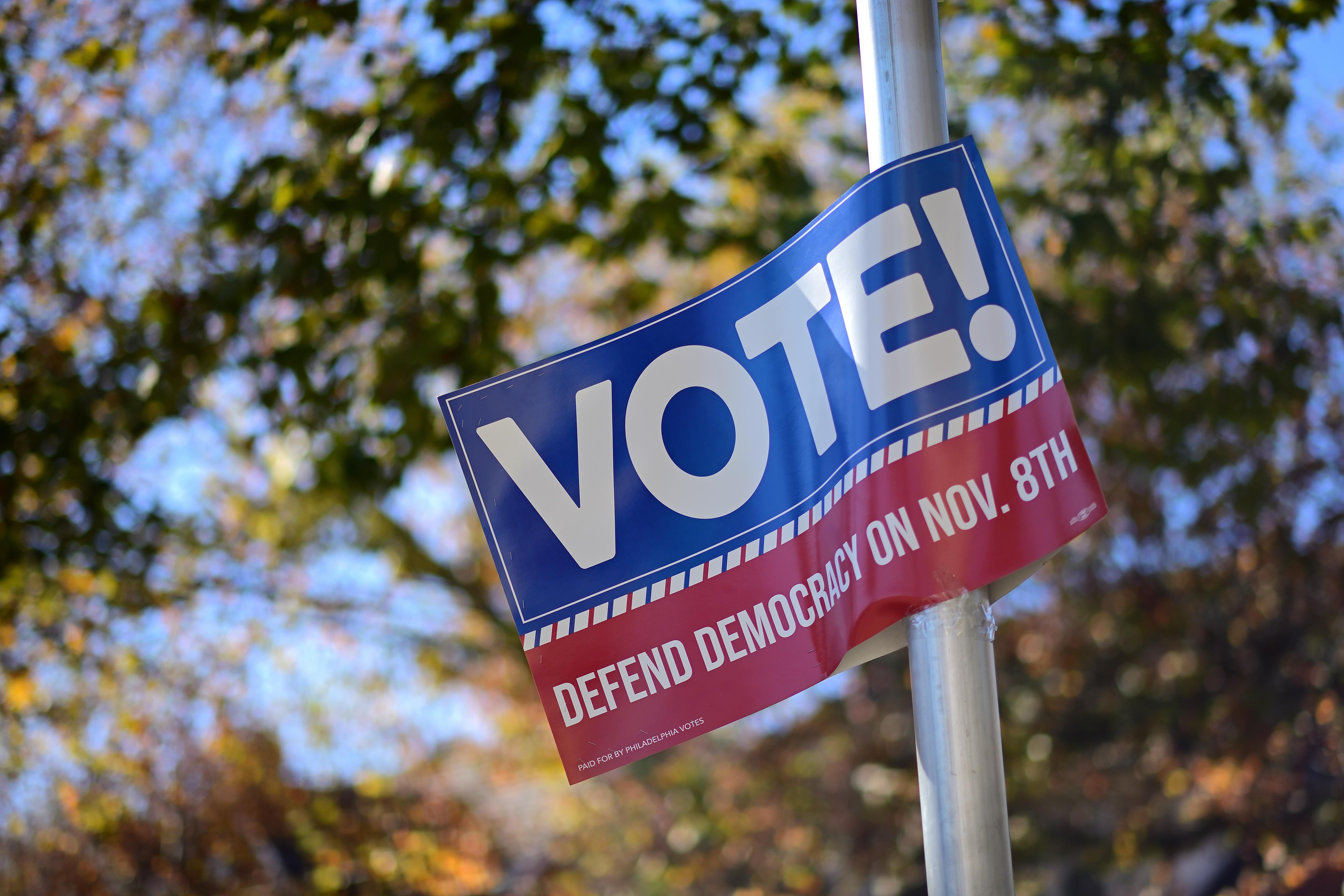Election day signs says 