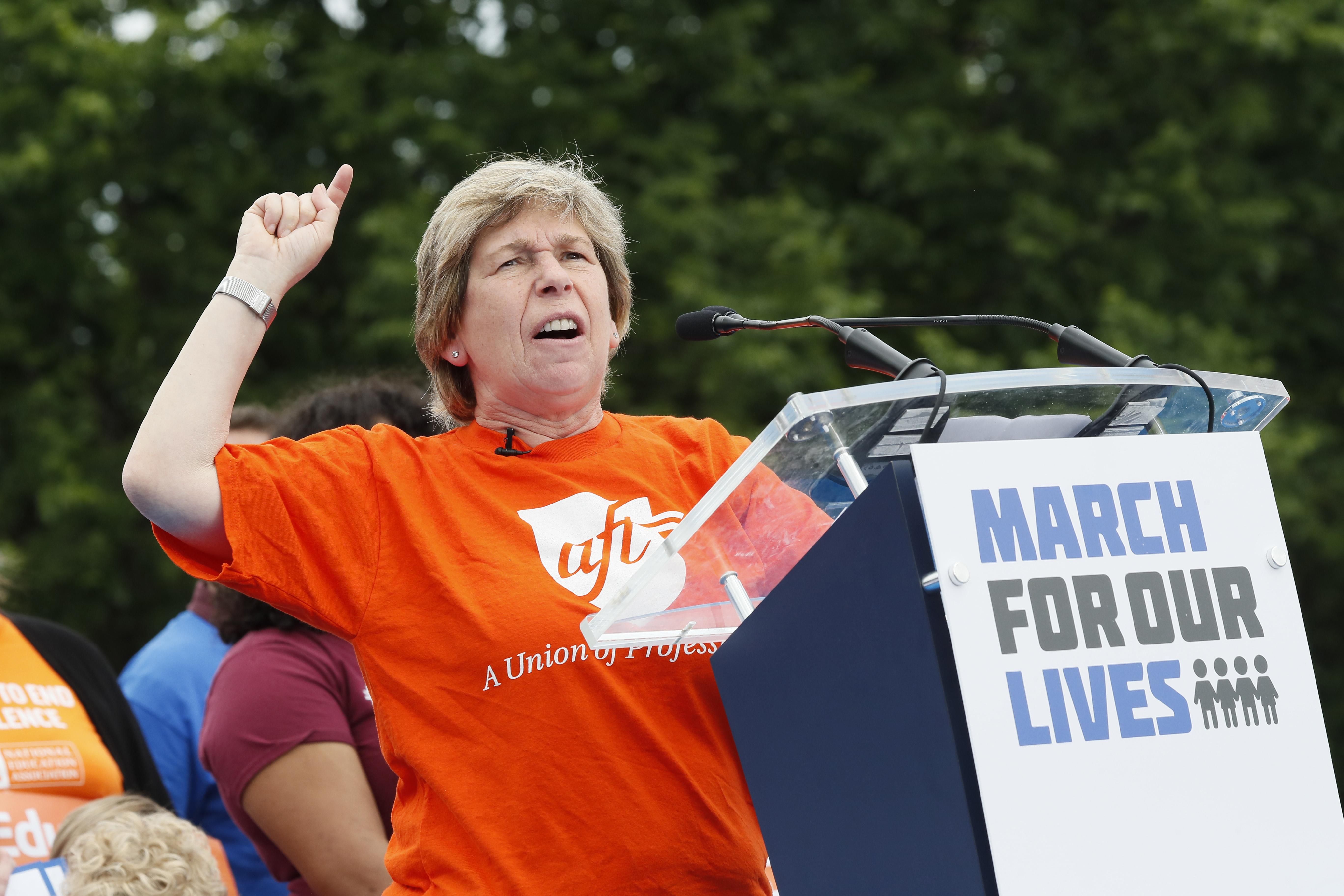 Randi Weingarten, president of the American Federation of Teachers, speaks during a March for Our Lives rally on June 11, 2022 in Washington, D.C.