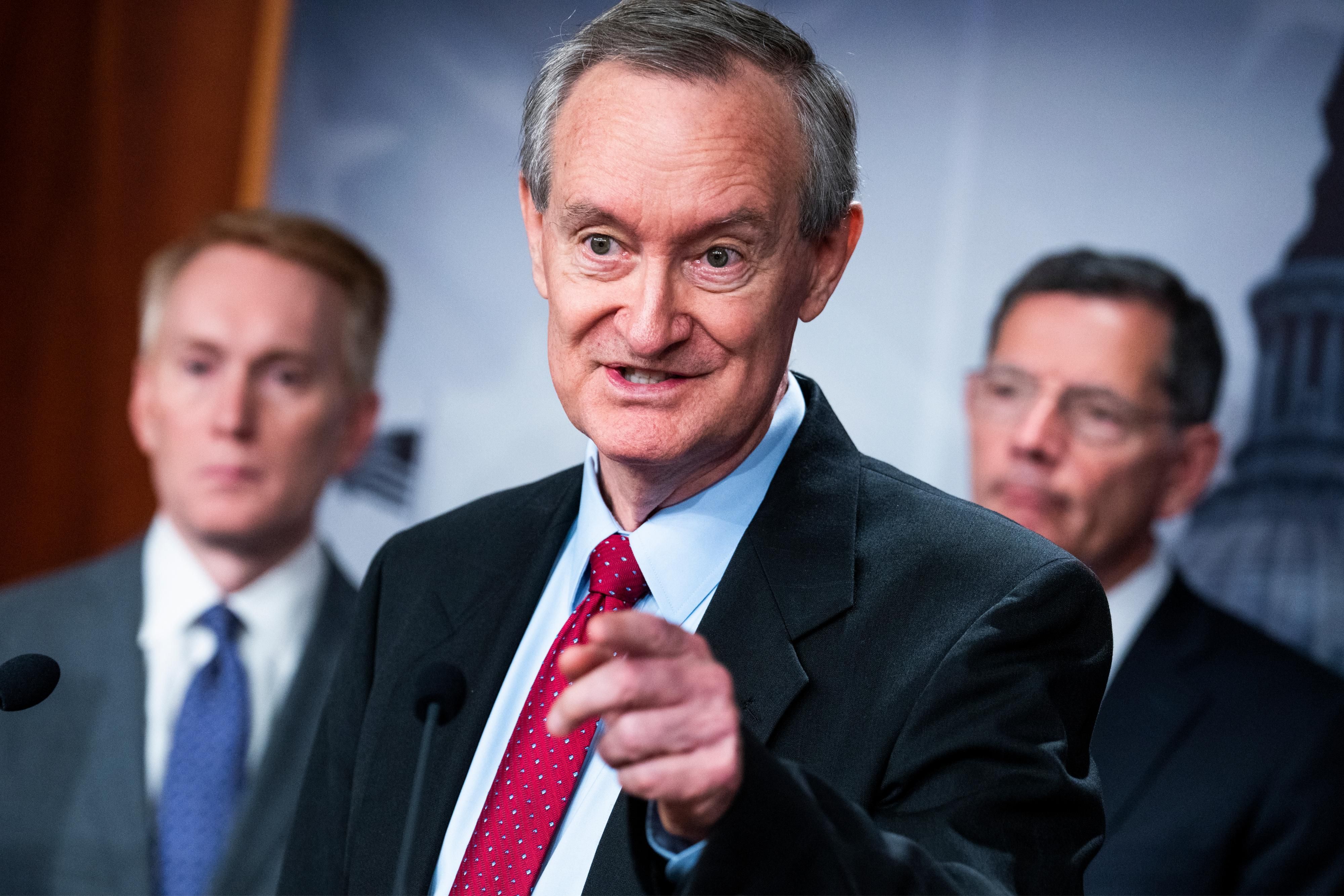 Sen. Mike Crapo speaks at a press conference