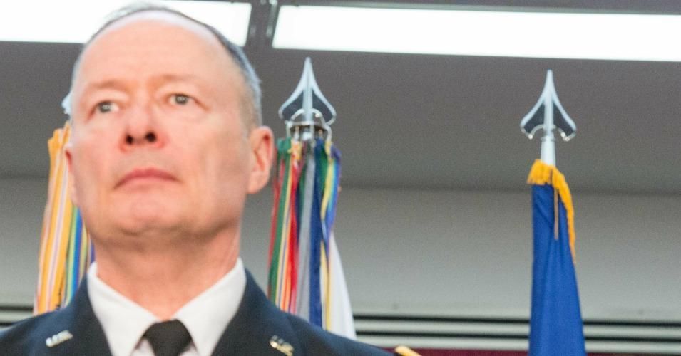 Former NSA Director Keith Alexander at his own retirement ceremony in March. (Photo: Chairman of the Joint Chiefs of Staff)