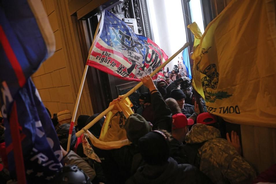 Protesters supporting President Donald Trump break into the U.S. Capitol on January 06, 2021 in Washington, D.C.