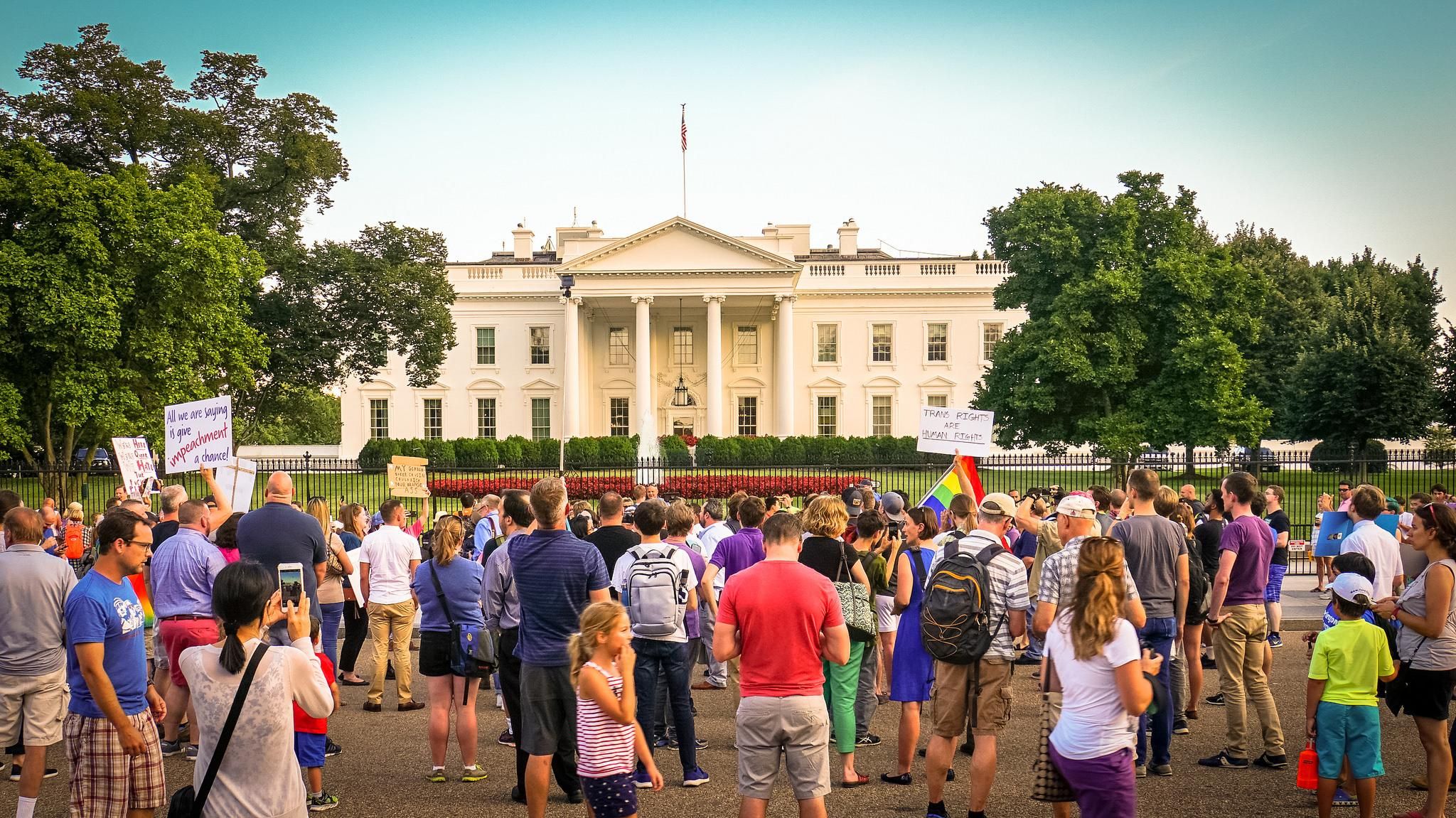 Protesters have frequently gathered outside the White House in recent months, 
