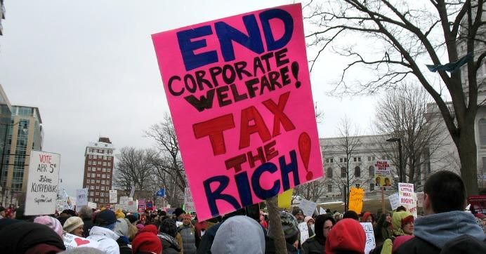 tax the rich protest sign