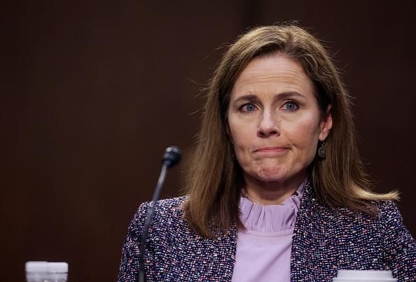 Supreme Court nominee Judge Amy Coney Barrett testifies before the Senate Judiciary Committee on the third day of her confirmation hearings on Capitol Hill on October 14, 2020 in Washington, D.C. (Photo: Jonathan Ernst-Pool/Getty Images)