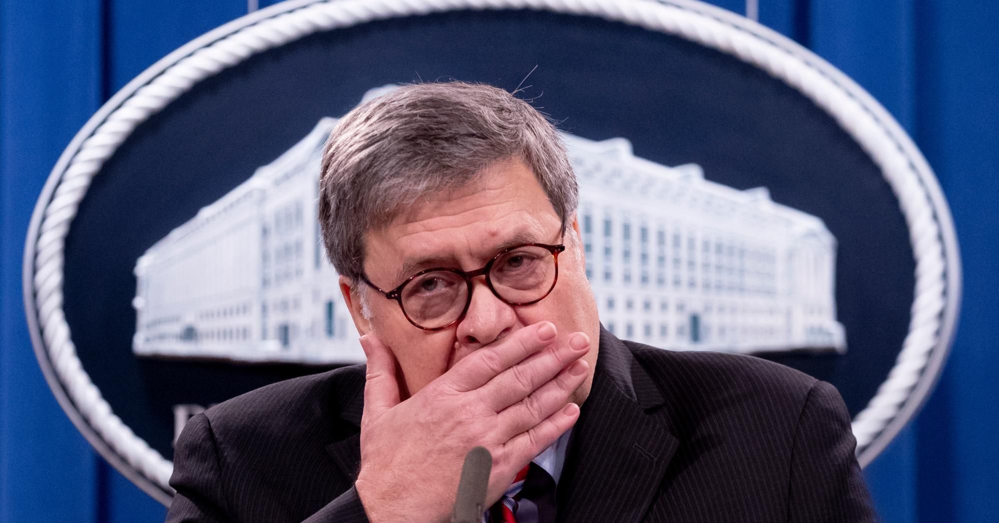 Then-U.S. Attorney General Bill Barr holds a news conference at the Department of Justice on December 21, 2020 in Washington, D.C. (Photo: Michael Reynolds-Pool via Getty Images)