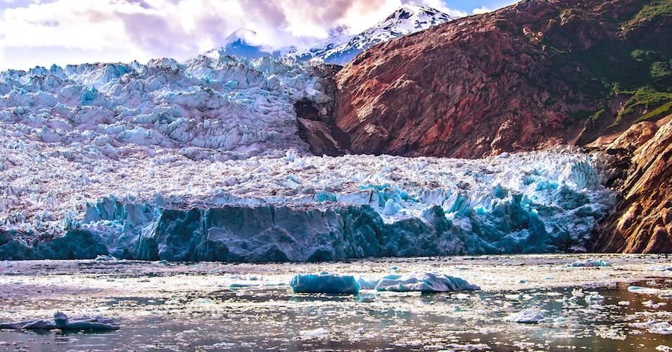 Glaciers like the Sawyer Glacier in Alaska, pictured here in July 2016, are melting around the world—possibly releasing viruses and microbes into the air. 