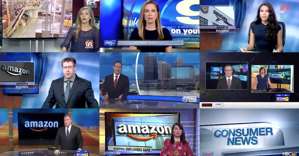 A collection of the local news stations that uncritically aired Amazon propaganda.