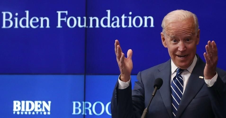 Joe Biden delivers a keynote address at the Brookings Institution on May 8, 2018 in Washington, D.C.