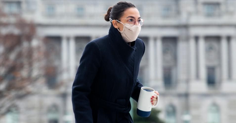 Rep. Alexandria Ocasio-Cortez (D-N.Y.) is seen on the House steps of the Capitol on December 4, 2020. (Photo: Tom Williams/CQ-Roll Call, Inc via Getty Images)