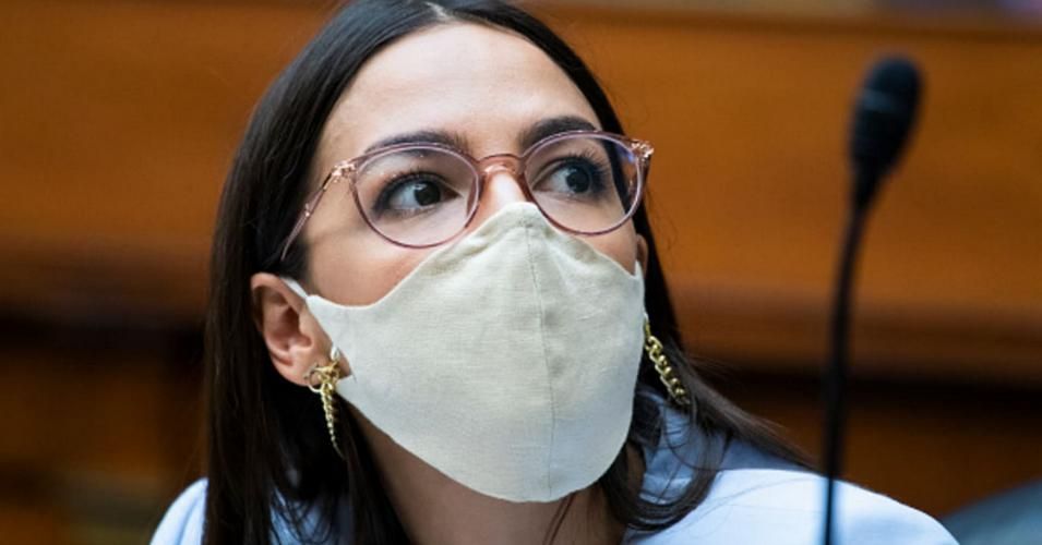  Rep. Alexandria Ocasio-Cortez (D-NY), is seen as U.S. Postal Service Postmaster General Louis DeJoy testifies during a hearing before the House Oversight and Reform Committee on August 24, 2020 on Capitol Hill in Washington, DC. (Photo: Tom Williams-Pool/Getty Images) 