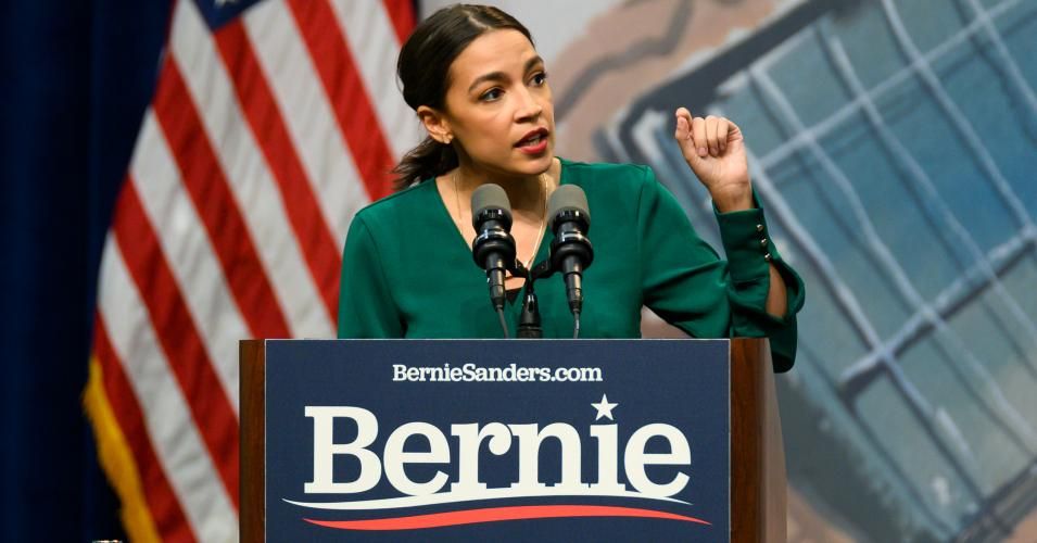 U.S. Rep. Alexandria Ocasio-Cortez (D-NY) speaks during the Climate Crisis Summit before introducing Democratic Presidential candidate Bernie Sanders (I-VT) at Drake University on November 9, 2019 in Des Moines, Iowa. Ocasio-Cortez has been campaigning in support of Sanders after endorsing him last month in New York City. (Photo: Stephen Maturen/Getty Images)