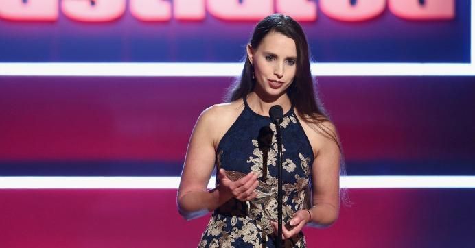 Rachael Denhollander accepts the 'Inspiration of the Year Award' onstage at Sports Illustrated 2018 Sportsperson of the Year Awards Show on Tuesday, December 11, 2018