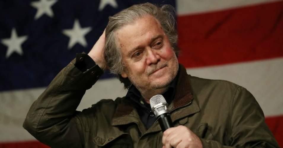 Steve Bannon speaks before introducing Republican Senatorial candidate Roy Moore during a campaign event at Oak Hollow Farm on December 5, 2017 in Fairhope, Alabama. 