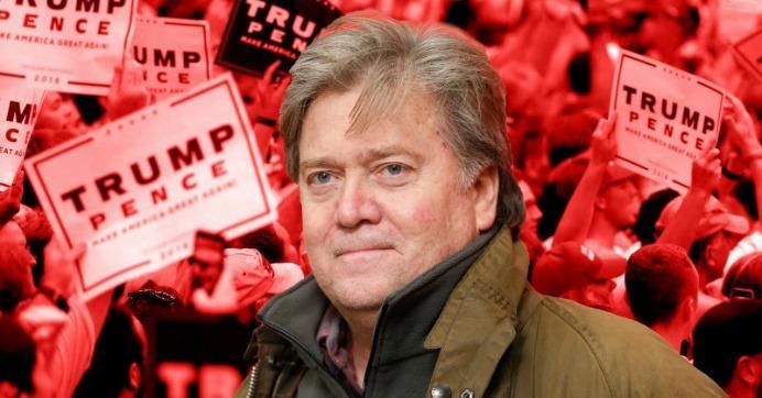 "One of the most dangerous trends in America today is the blurring of lines between fact and fiction, between propaganda and news. Bannon has stood at the vanguard of that pernicious trend and he found his vehicle in Donald Trump," wrote columnist Frida Ghitis. (Photo: Danny Moloshok/AP, overlay via The Daily Beast)