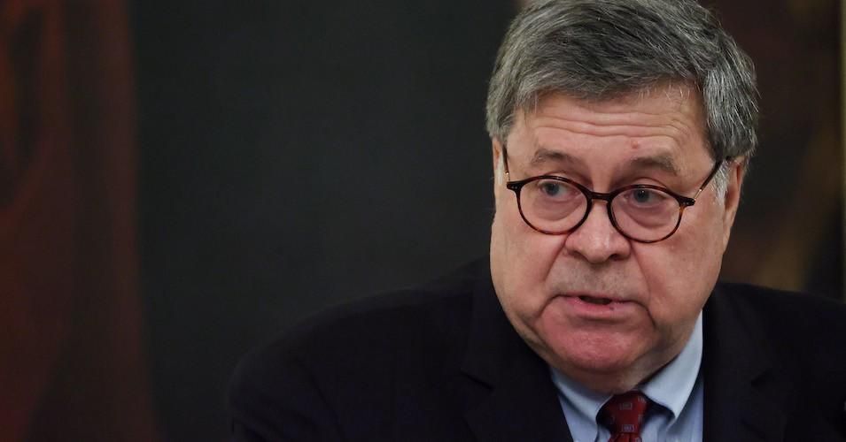 Attorney General William Barr speaks during an event about 'Operation Legend' in the East Room of the White House July 22, 2020.