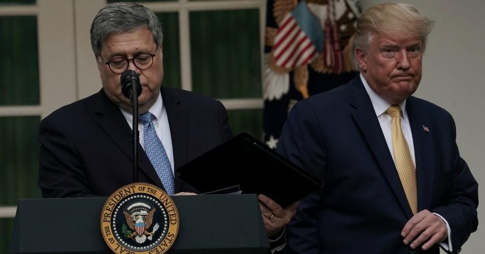 President Donald Trump makes a statement with Attorney General William Barr in the Rose Garden of the White House on July 11, 2019 in Washington, D.C. (Photo: Alex Wong/Getty Images)