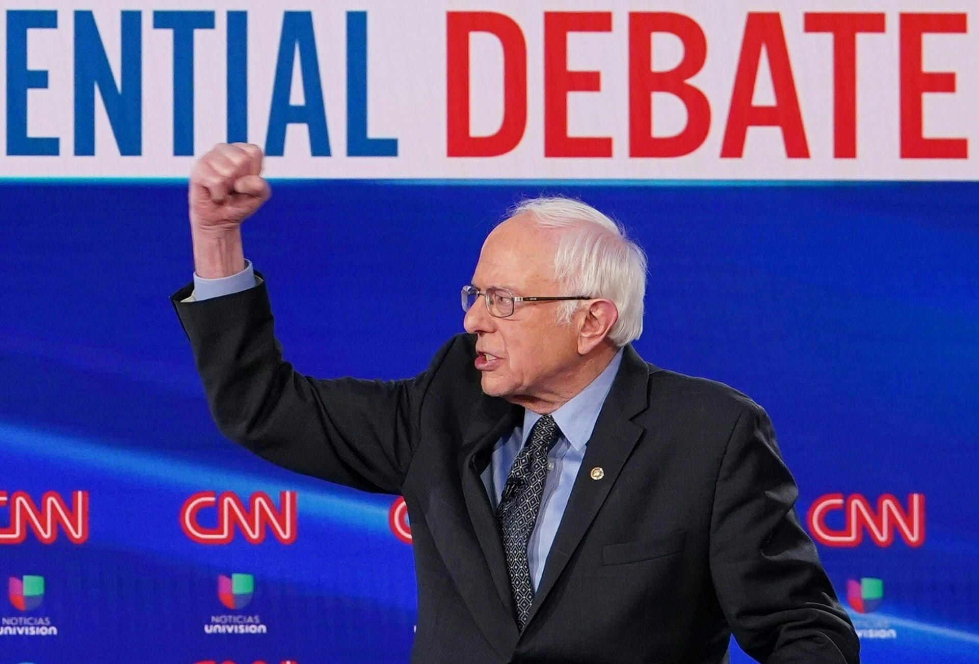 Sen. Bernie Sanders (I-Vt.), the a Democratic presidential primary candidate, participated in a debate in Washington, D.C. on March 15, 2020. (Photo by Mandel NganAFP via Getty Images)