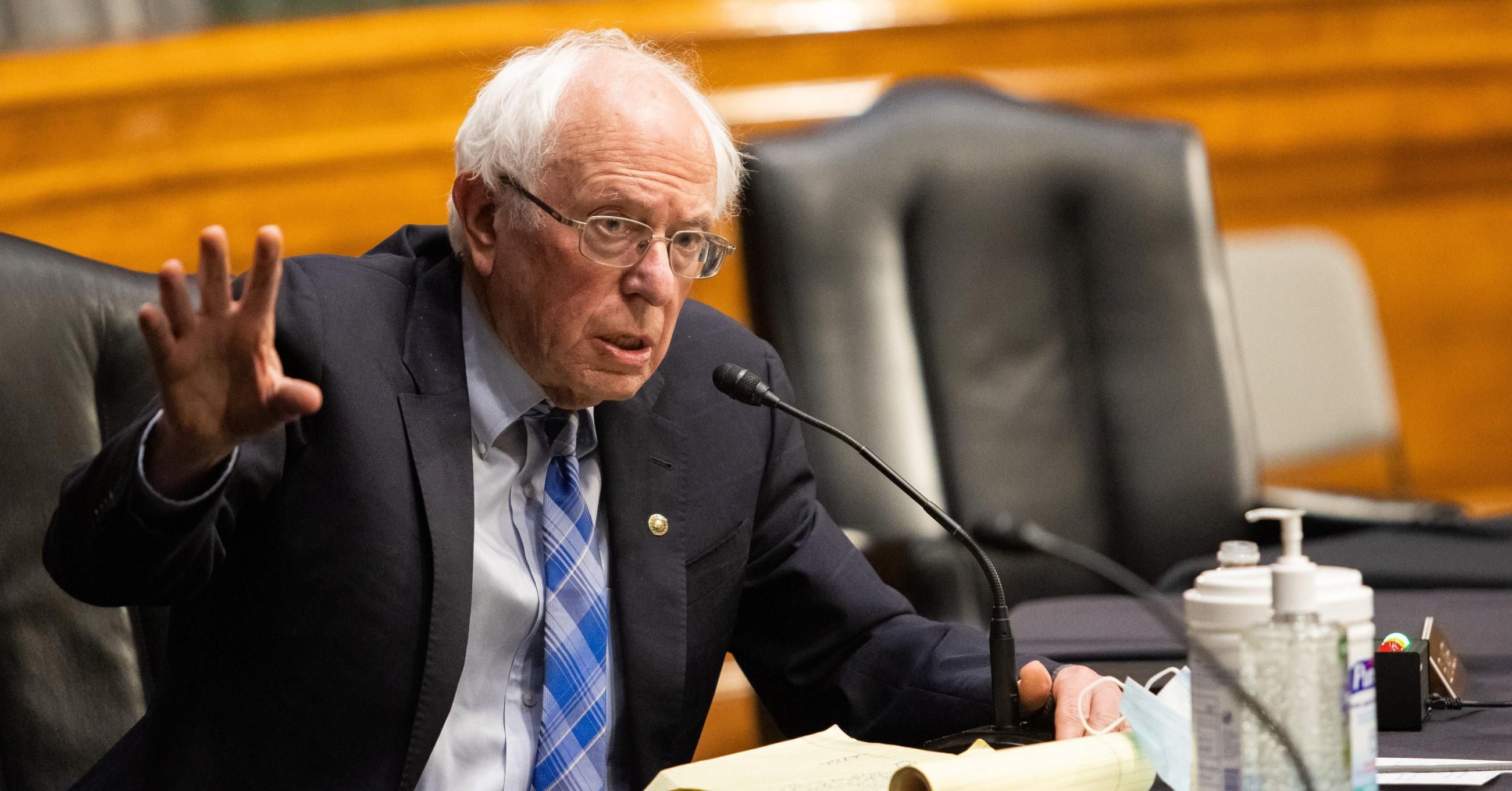 Sen. Bernie Sanders (I-Vt.) speaks during a hearing in Washington, D.C. on January 27, 2021.