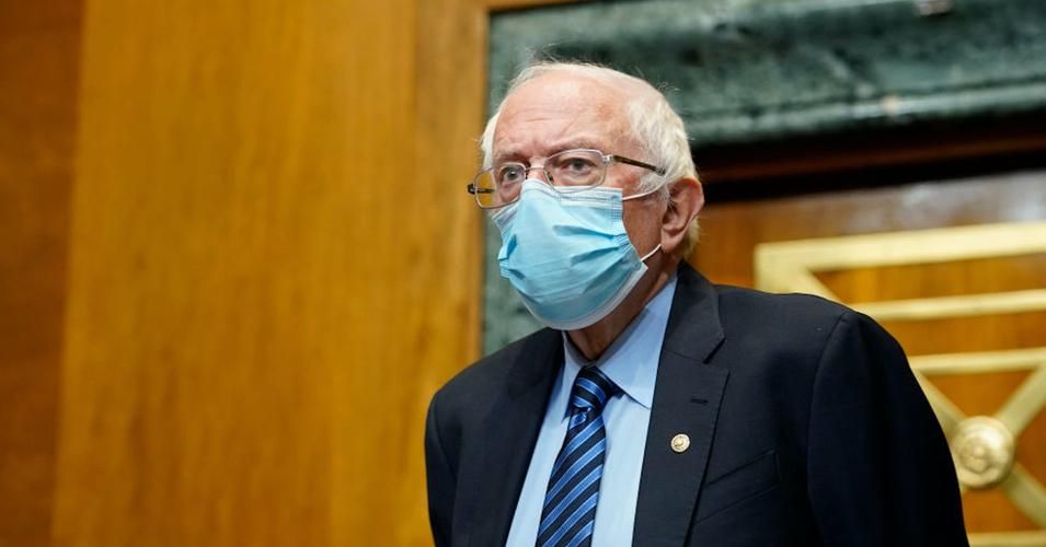 Senate Budget Committee Chairman Sen. Bernie Sanders, I-Vt., arrives for a hearing on Capitol Hill examining wages at large profitable corporations February 25, 2021 in Washington, D.C. (Photo: Susan Walsh-Pool/Getty Images)