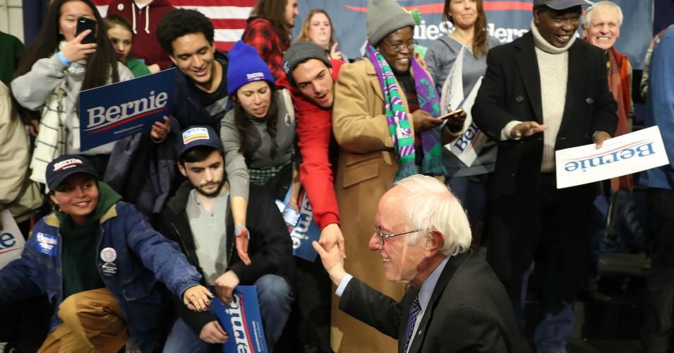 Democratic presidential candidate Sen. Bernie Sanders (I-VT) greets supporters during a campaign event at the Keene State College on February 09, 2020 in Keene, New Hampshire. The New Hampshire primary is February 11. (Photo: Joe Raedle/Getty Images)