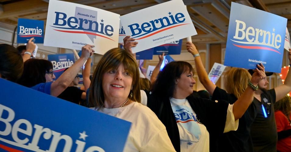 Supporters of Democratic presidential candidate, U.S. Sen. Bernie Sanders, cheer during the Nevada Democrats' "First in the West" event at Bellagio Resort & Casino on November 17, 2019 in Las Vegas, Nevada. The Nevada Democratic presidential caucuses is scheduled for February 22, 2020. (Photo: David Becker/Getty Images)