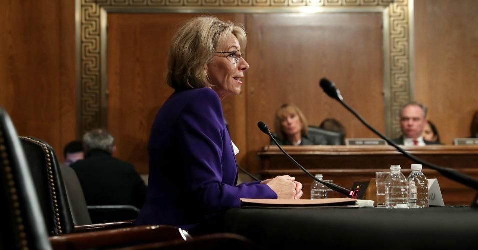 Betsy DeVos at her confirmation hearing for Secretary of Education