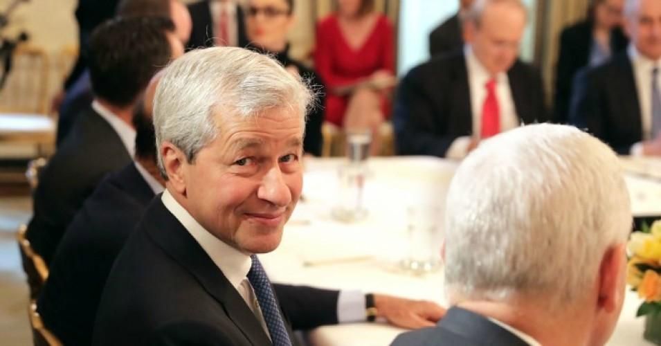 JPMorgan Chase CEO Jamie Dimon attends a policy forum with President Donald Trump in the State Dining Room at the White House February 3, 2017 in Washington, D.C. 