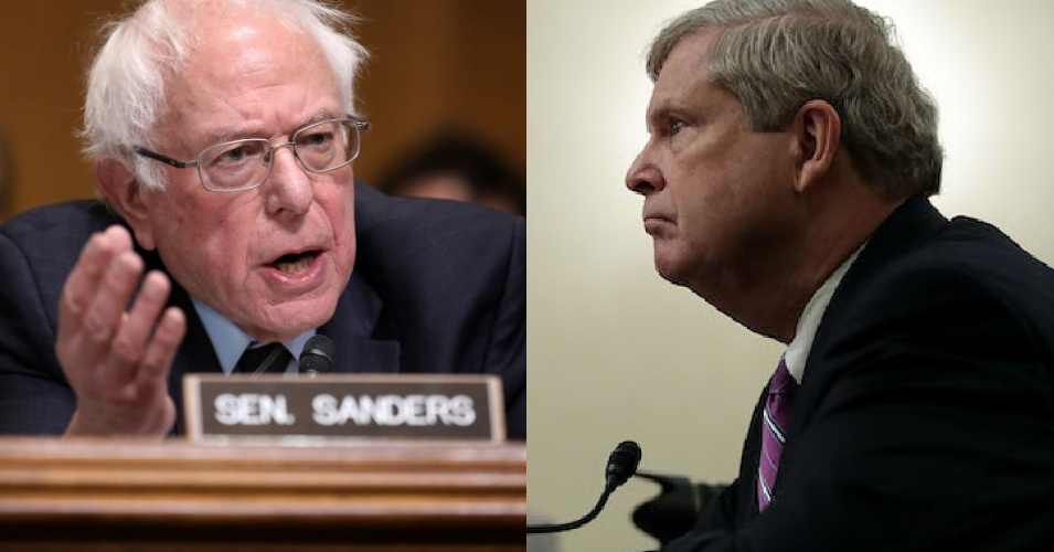 Sen. Bernie Sanders (I-Vt.) on Tuesday opposed the confirmation of U.S. Agriculture Secretary Tom Vilsack. (Photos: Chip Somodevilla and Alex Wong/Getty Images)