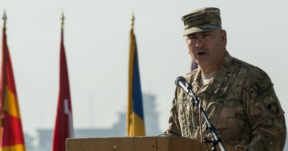 U.S. Army General John F. Campbell speaks Dec 8, 2014 at North Kabul Afghanistan International Airport, Afghanistan. (Photo: ResoluteSupportMedia/flickr/public domain)