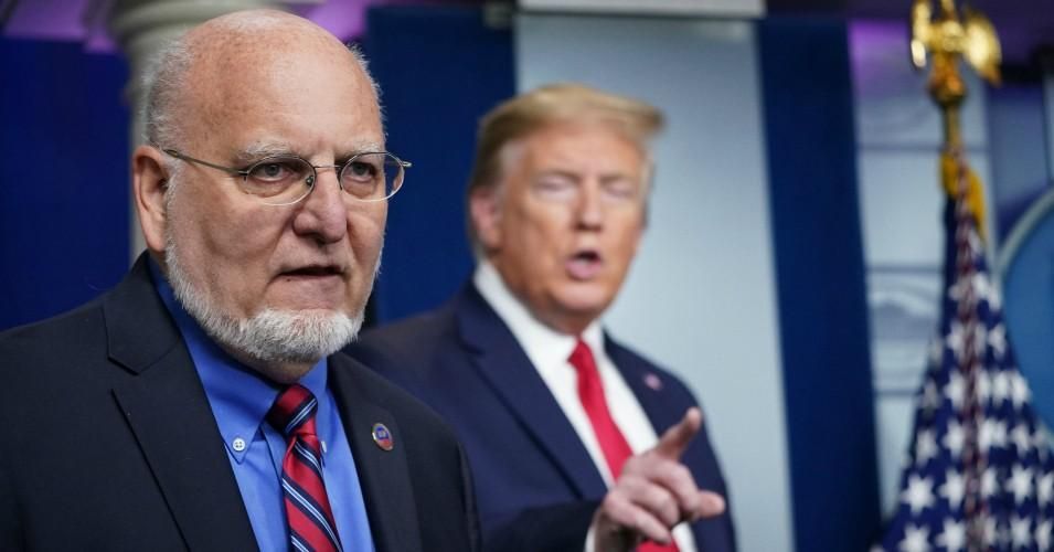 CDC Director Robert Redfield (L) with President Donald Trump during a daily coronavirus briefing on April 22, 2020 at the White House in Washington, D.C. (Photo: Mandel Ngan/AFP via Getty Images)