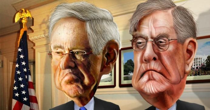 The notorious Charles and David Koch own Koch Industries and are major benefactors for organizations and candidates involved in pushing radical Republican policies. (Image: DonkeyHotey/cc/flickr)