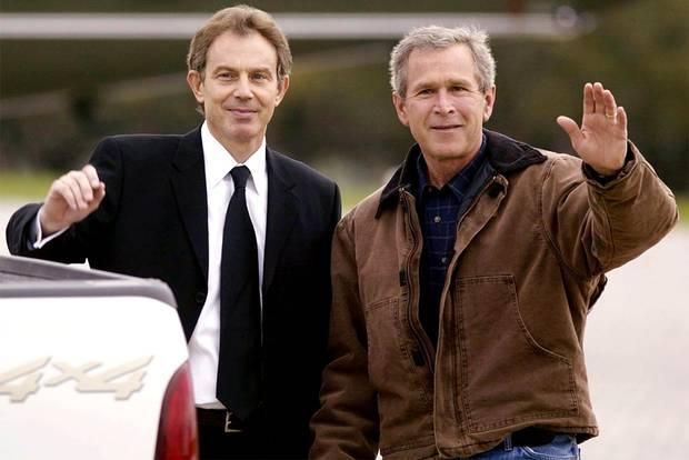Tony Blair and George W. Bush at the former President's ranch in Crawford, Texas, in 2002 (Photo: Getty Images)