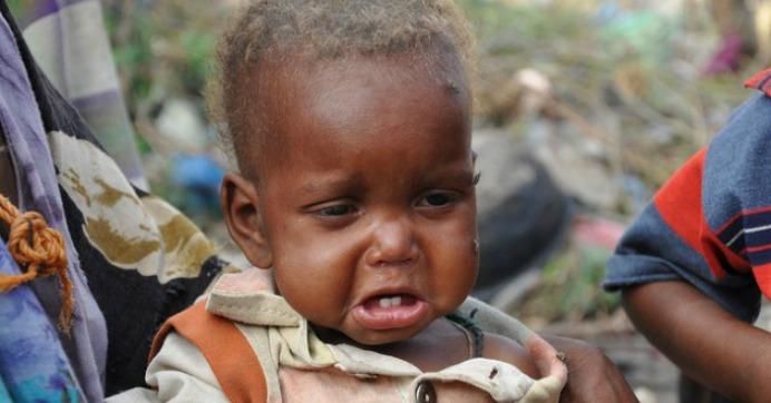 A child from drought-stricken southern Somalia who survived the long journey to an aid camp in the Somali capital Mogadishu. (Credit: Abdurrahman Warsameh/IPS)