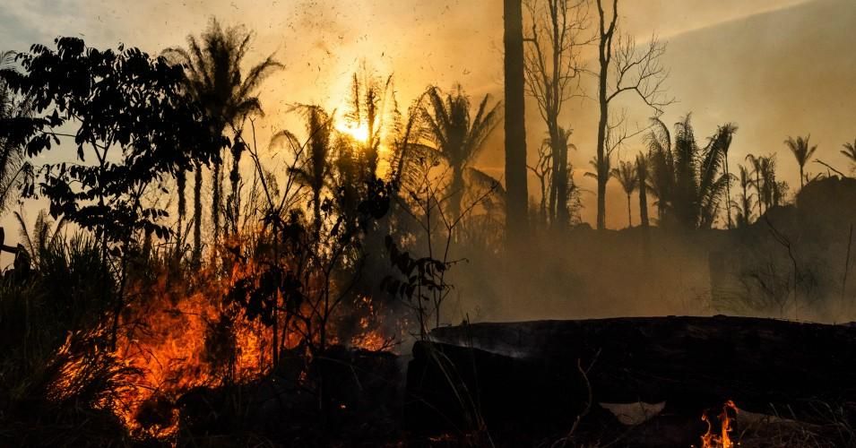 Amazon forest area is burned in rural Novo Progresso north of Brazil on Thursday, August 28, 2019. (Photo: Gustavo Basso/NurPhoto via Getty Images)