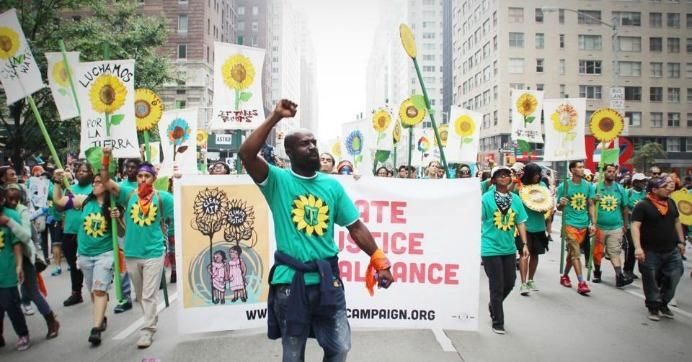 Renewing the vision of the 2014 People's Climate March in New York City, campaigners hope "to show that our movement is just as ready to fight Trump's racism and hatred as we are the fossil fuel industry that's poisoning our future." (Photo: Rae Louise Breaux)