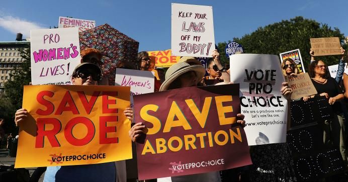 Reproductive rights advocates held a protest 