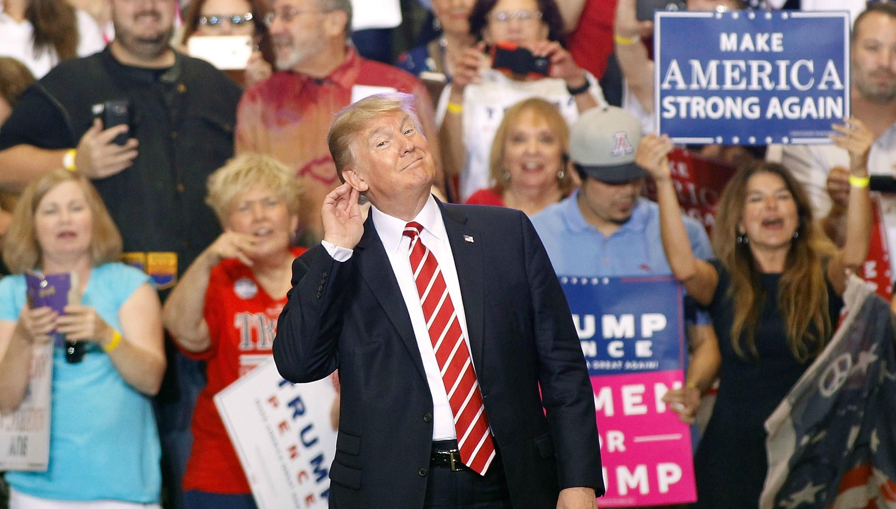Trump's Tuesday evening speech in Phoenix, Arizona drew the latest comparisons between his campaign-style events and speeches given by autocrats like Adolf Hitler.