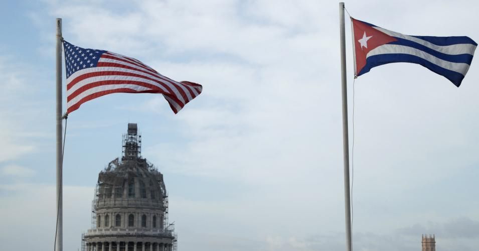United States and Cuban flags fly side-by-side near Cuba's Capitol Building in Havana on March 20, 2016, ahead of then-President Barack Obama's visit to the island nation. (Photo: Chip Somodevilla/Getty Images)