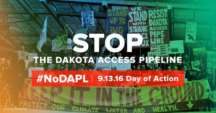 "To defeat a pipeline, it takes a movement of people from all corners of the nation," reads the call to action. (Photo by Peg Hunter/Flickr. Overlay via 350.org)