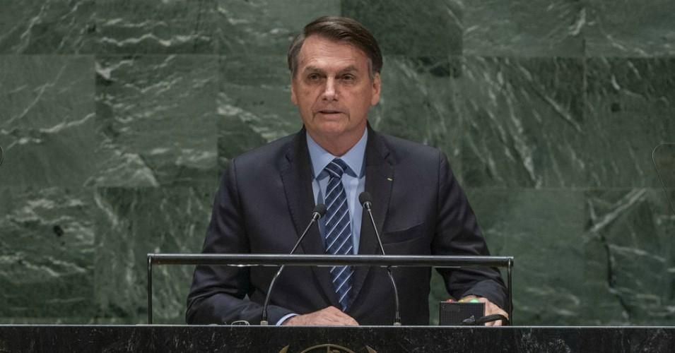 Brazilian President Jair Bolsonaro, seen here at the U.N. General Assembly's 74th session on Sept. 24, 2019, said Wednesday that the fires and deforestation in his country aren't coming to an end. 