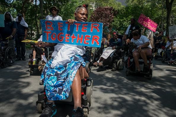 People at the first annual Disability Pride Parade on July 12, 2015 in New York City, which called attention to the rights of people with disabilities and coincided with the 25th anniversary of the Americans with Disabilities Act. (Photo: Stephanie Keith/Getty Images)