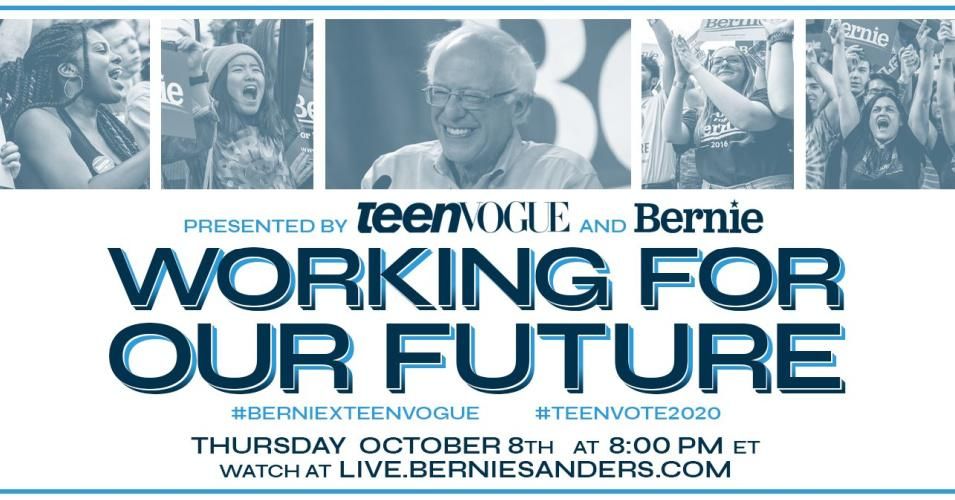 Sen. Bernie Sanders (I-Vt.) and Teen Vogue planned an online town hall featuring young voters for Thursday night. (Photo: Bernie Sanders)