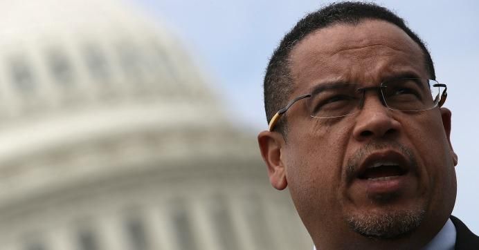 Rep. Keith Ellison (D-Minn.) waits to speak during a press conference outside the U.S. Capitol in opposition to the involvement of U.S. military forces in Syria March 21, 2017 in Washington, DC. (Photo: Win McNamee/Getty Images)
