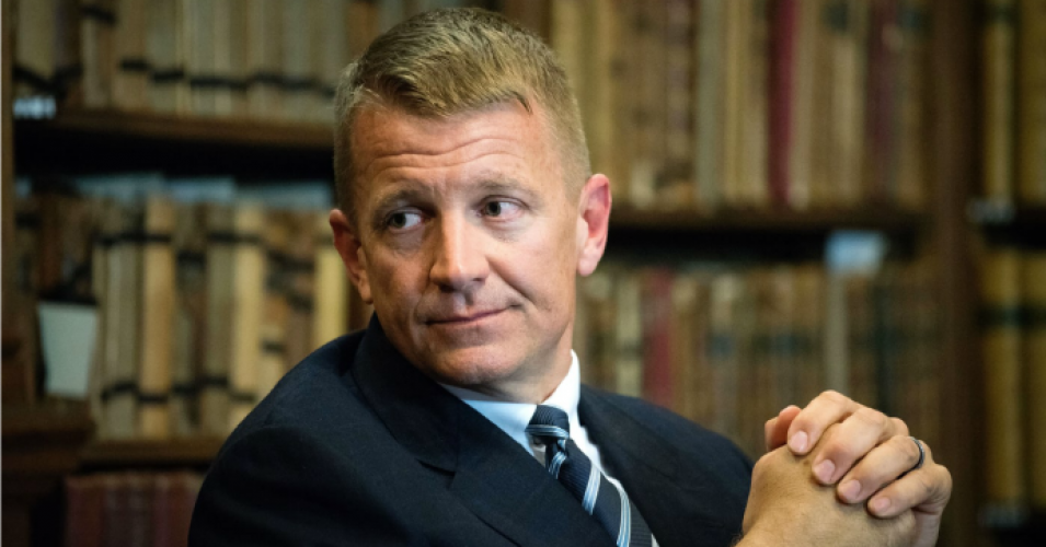 Former Blackwater CEO Erik Prince is accused of illegally transferring weapons to Libyan warlord Khalifa Haftar. (Photo: The Oxford Union/REX Shutterstock)