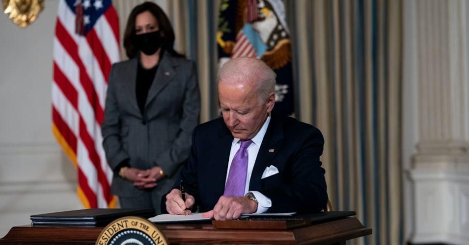 President Joe Biden signed a series of racial justice executive orders and memoranda at the White House on January 26, 2021. (Photo: Dog Mills/Getty Images)