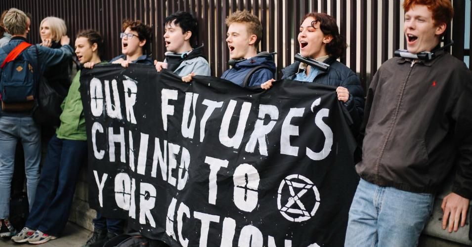 Activists with Extinction Rebellion Youth 