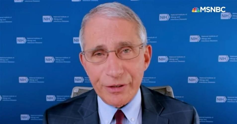 Dr. Anthony Fauci, director of the National Institute of Allergy and Infectious Diseases, was interviewed Friday by MSNBC's Andrea Mitchell. (Photo: MSNBC)