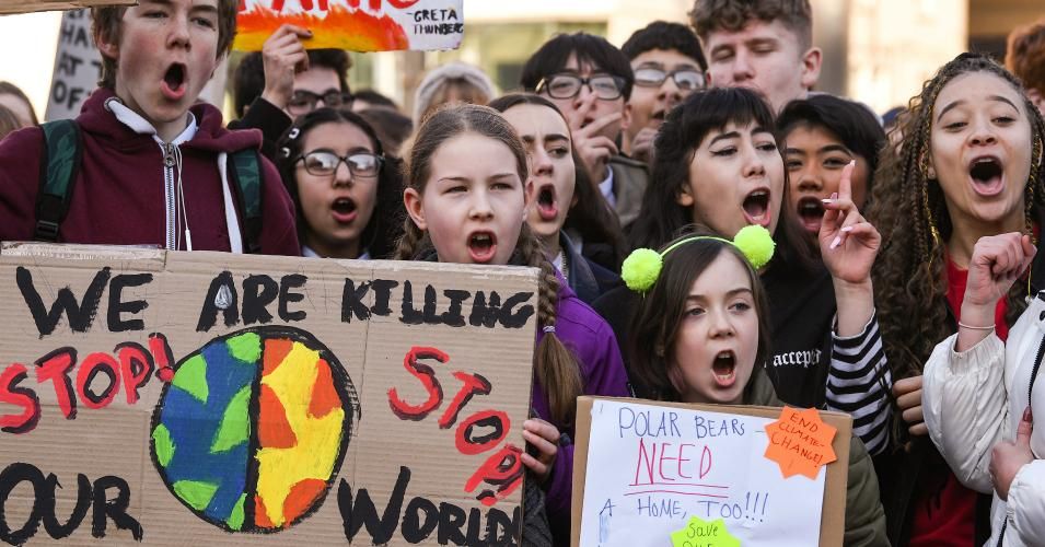 Youth climate activists in Glasgow